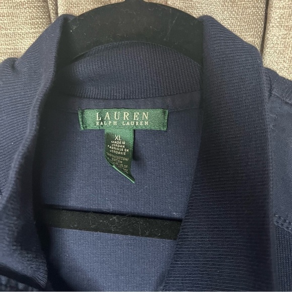 Lauren Ralph Lauren Blue Knit Collared Quarter Button Up Shirt Size Extra Large - Picture 4 of 13
